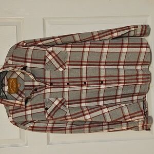 Trademark Red Camel Handcrafted Plaid Flannel Button-Down Shirt, Red and Gray